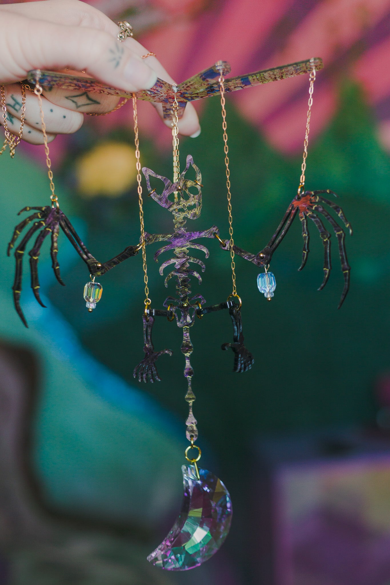 Bat Skeleton Window Hanging
