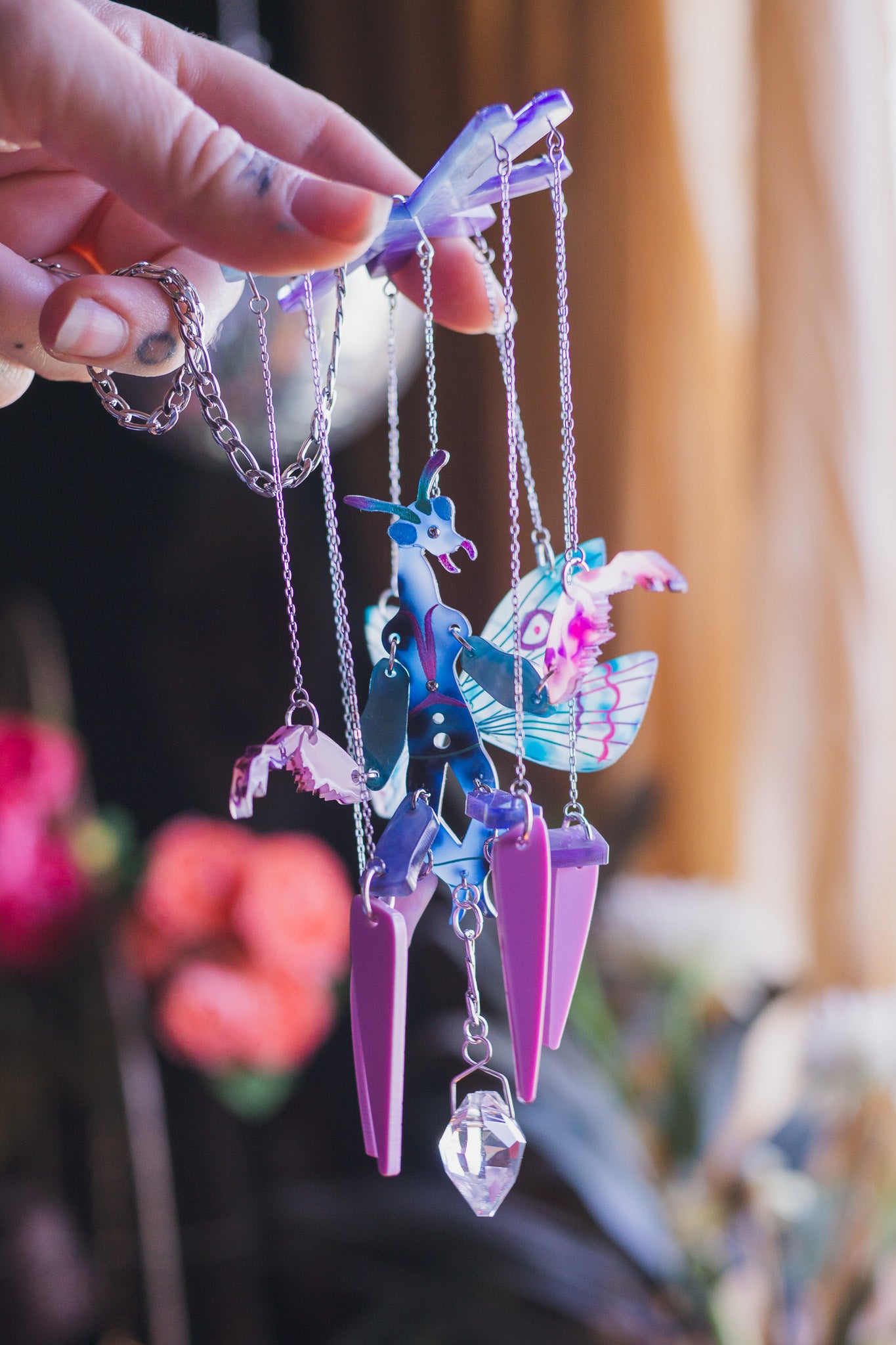 Mini Praying Mantis Window Hanging